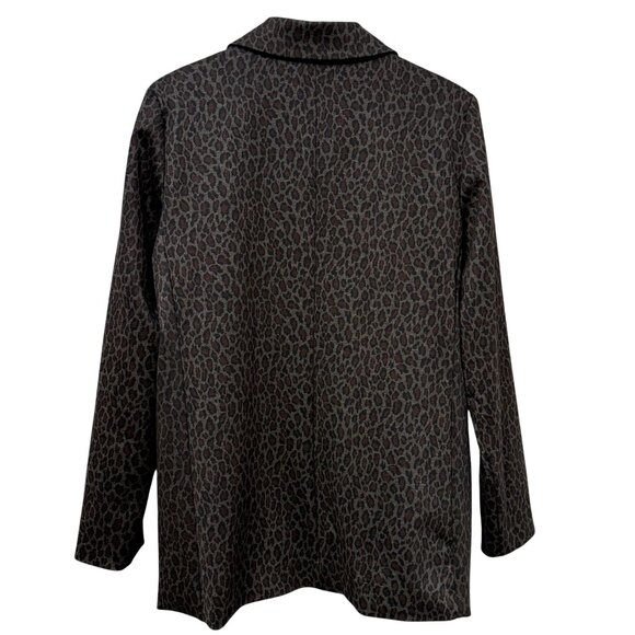 Simply Vera Leopard Blazer Size Large Stretch Ponte Knit Womens Jacket NWT Brown - Picture 4 of 8